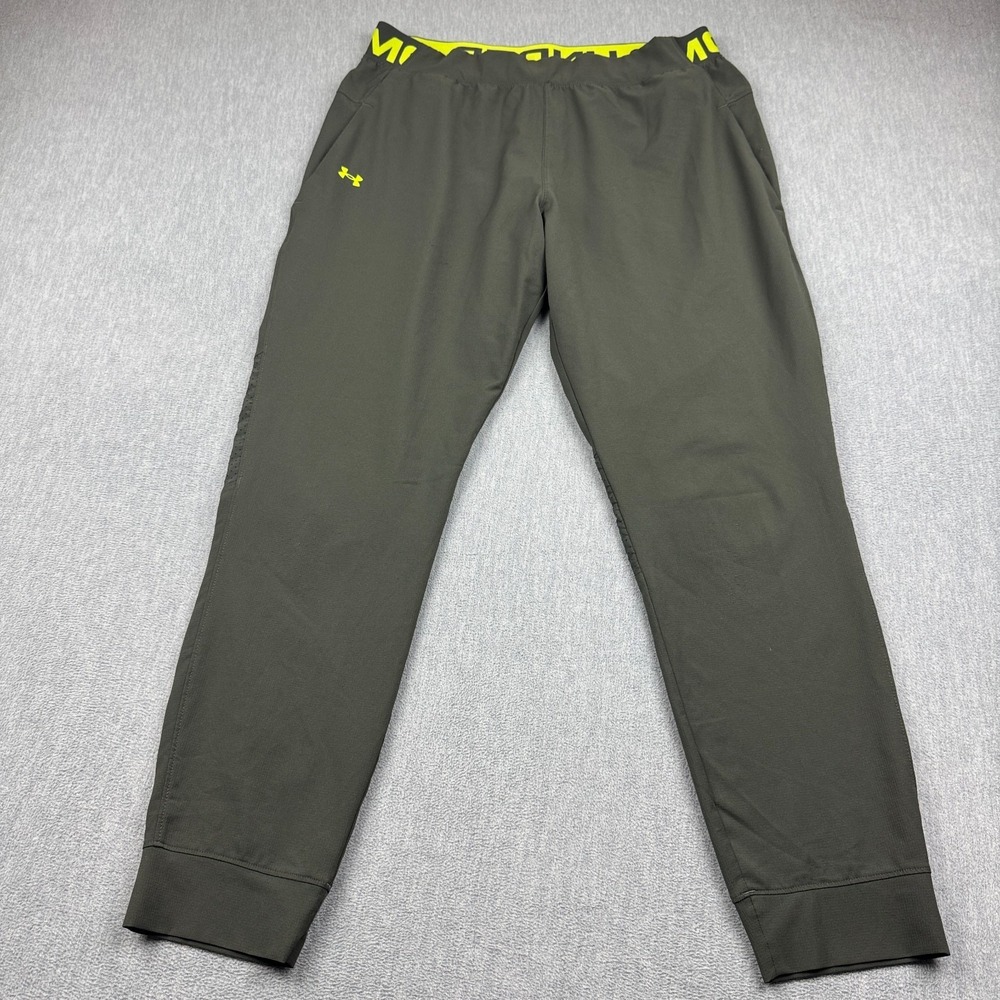 Under Armour Pants Womens Large Green UA Vanish Woven Ultra Light Jogger Running